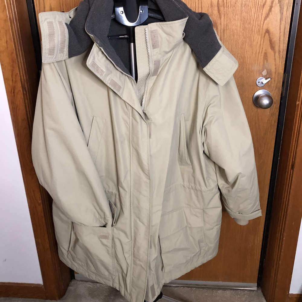 Lands' End Tan Hooded Jacket